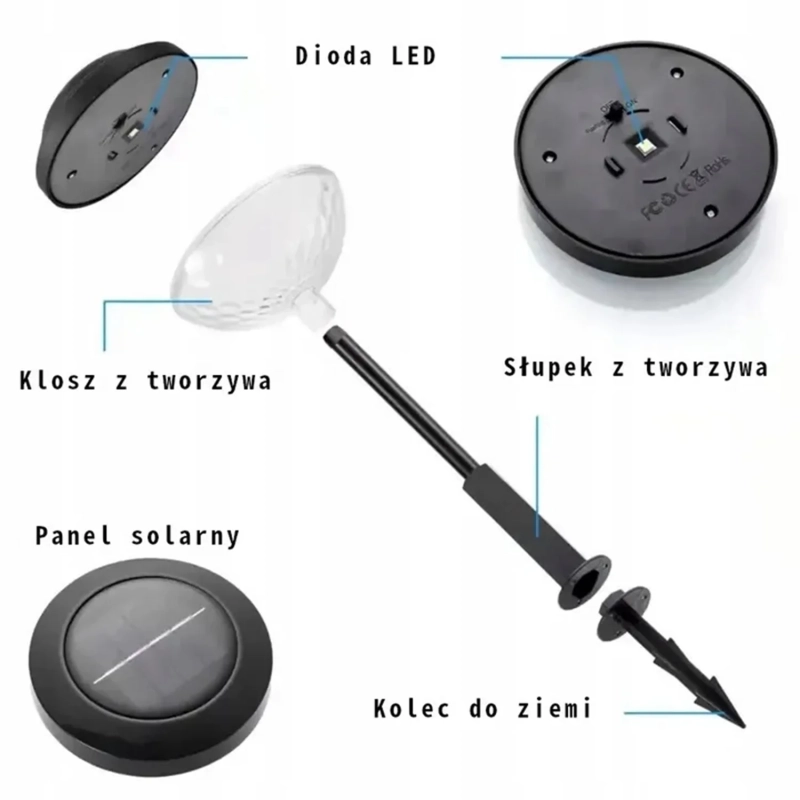LAMPA SOLARNA LED OGRODOWA SolarGarden RGB 1szt + 1szt GRATIS